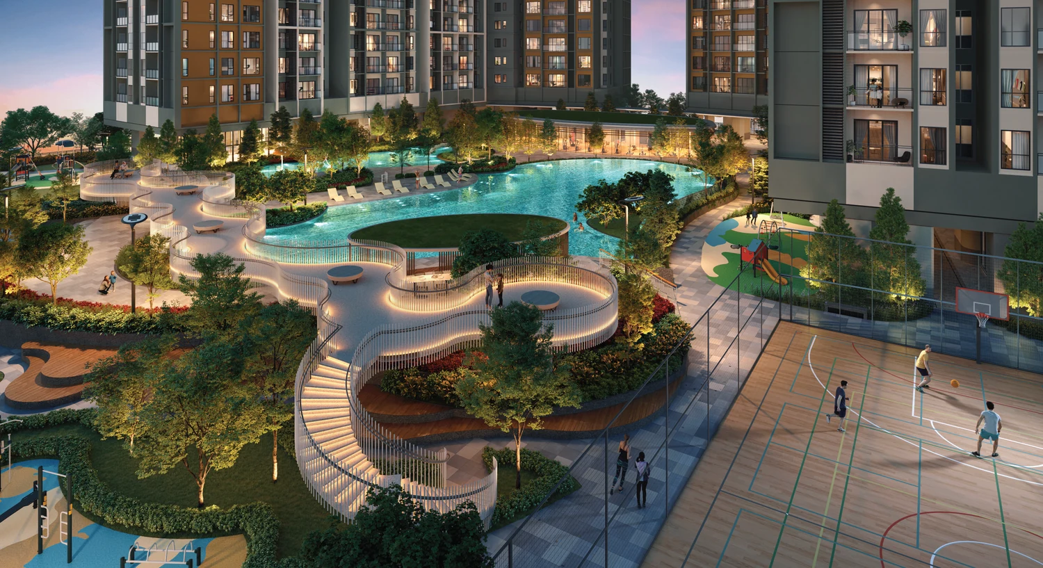 Artist's impression of AndaBreeze's landscaped facilities deck