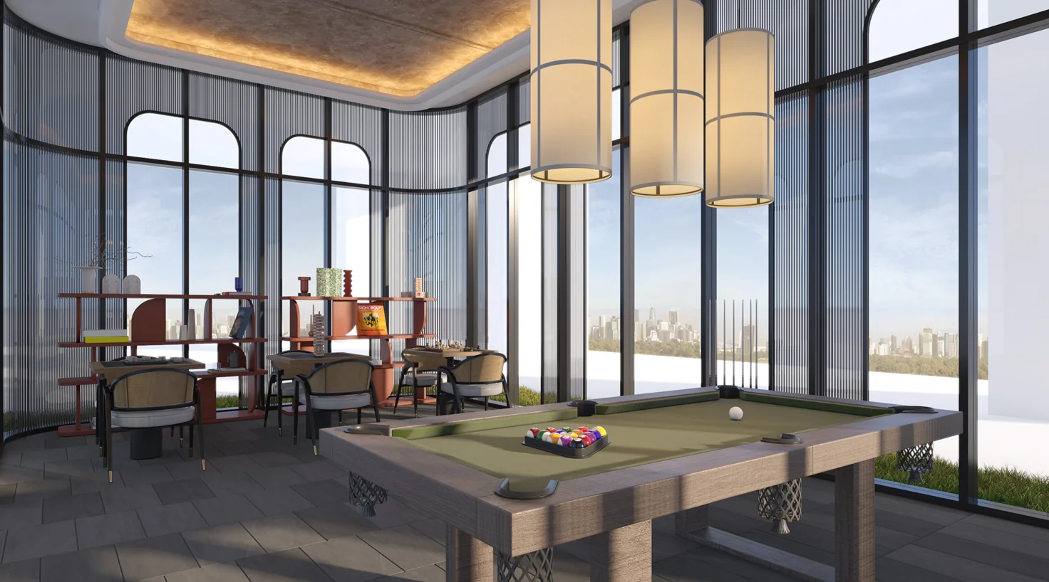 Artist's impression of the games room