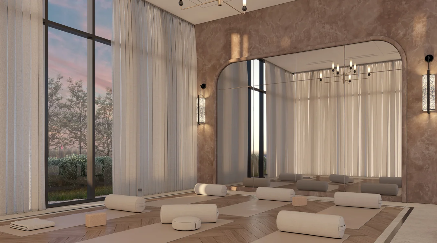 Artist's impression of the yoga and wellness studio